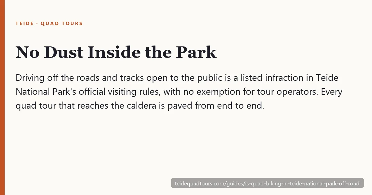 Is quad biking in Teide National Park off-road — the rule explained