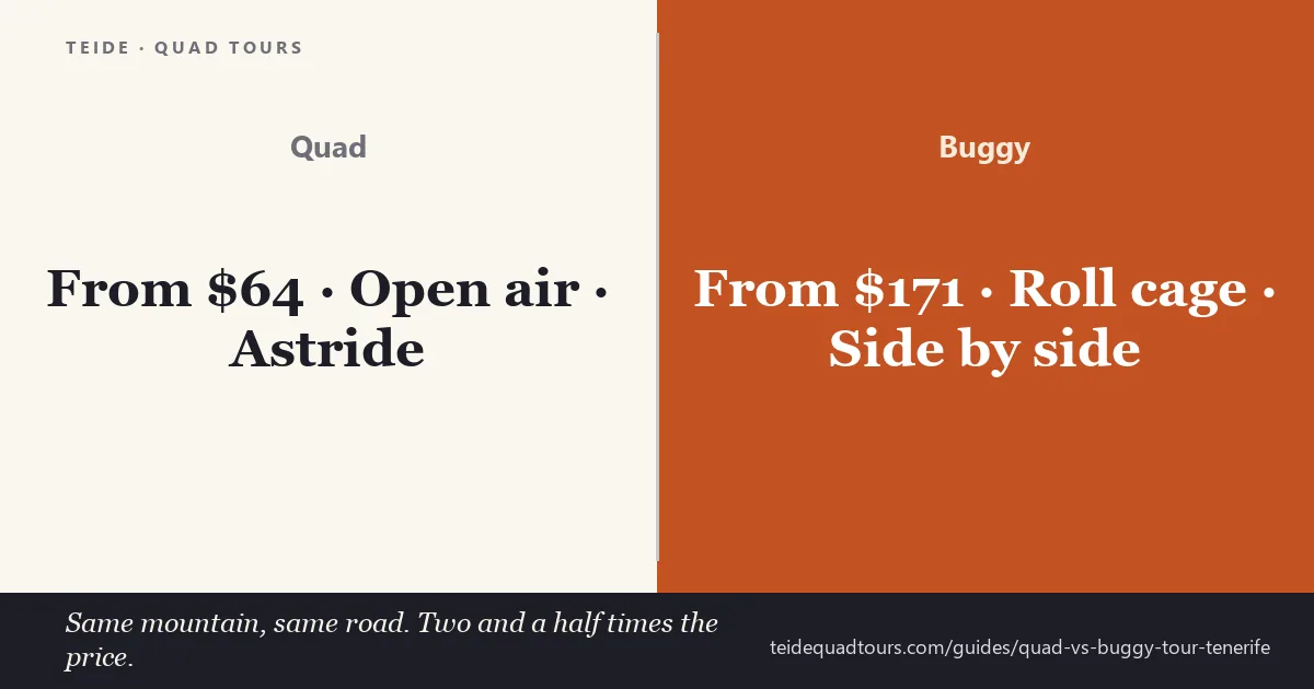 Quad vs buggy tour in Tenerife — how the two compare